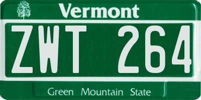 VT license plate ZWT264