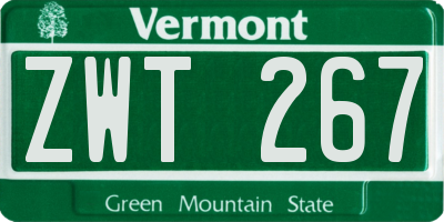 VT license plate ZWT267