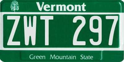 VT license plate ZWT297