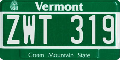VT license plate ZWT319