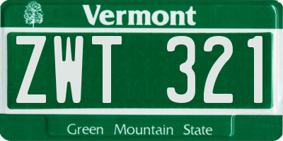 VT license plate ZWT321