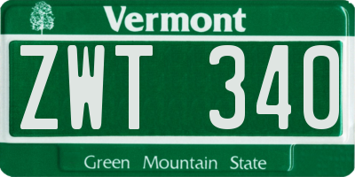 VT license plate ZWT340