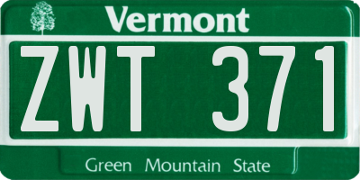 VT license plate ZWT371