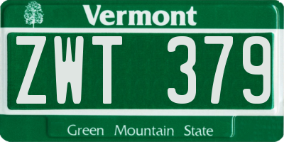 VT license plate ZWT379