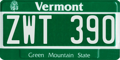 VT license plate ZWT390
