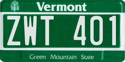 VT license plate ZWT401