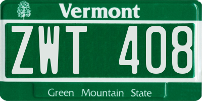 VT license plate ZWT408