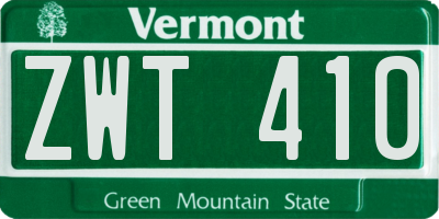 VT license plate ZWT410