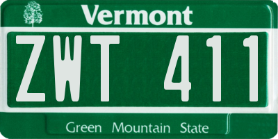 VT license plate ZWT411