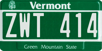 VT license plate ZWT414