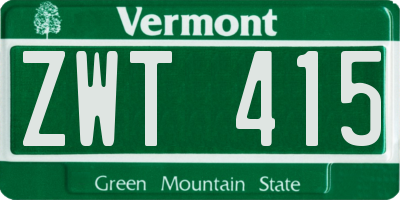 VT license plate ZWT415