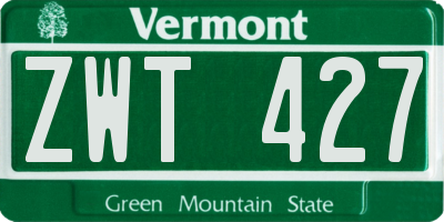 VT license plate ZWT427