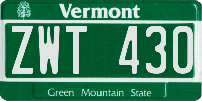 VT license plate ZWT430