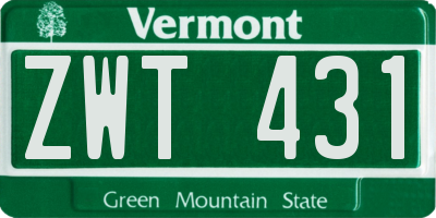 VT license plate ZWT431