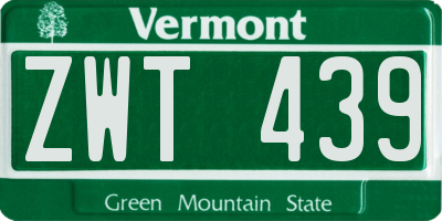 VT license plate ZWT439