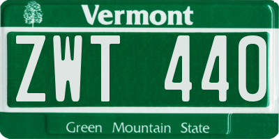 VT license plate ZWT440