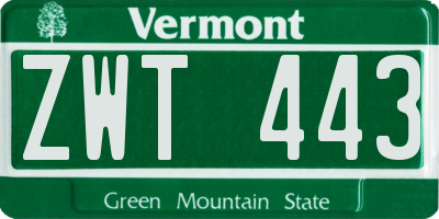 VT license plate ZWT443