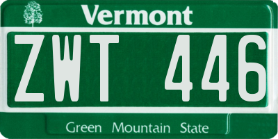 VT license plate ZWT446