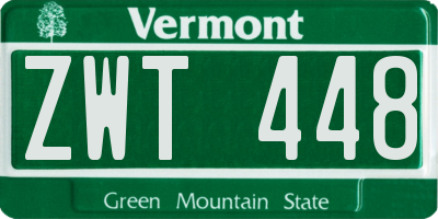 VT license plate ZWT448