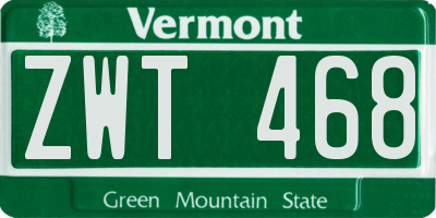 VT license plate ZWT468