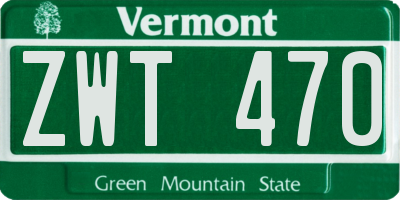 VT license plate ZWT470