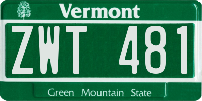 VT license plate ZWT481