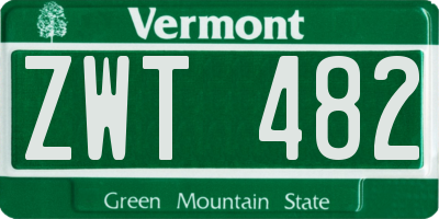 VT license plate ZWT482