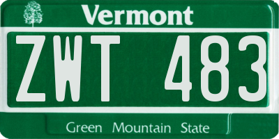 VT license plate ZWT483