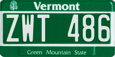 VT license plate ZWT486
