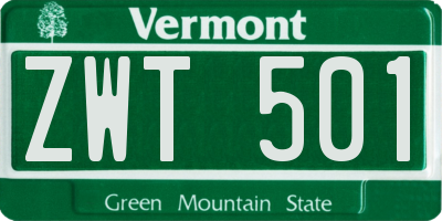 VT license plate ZWT501