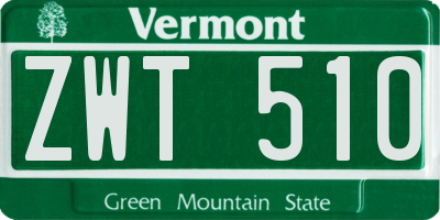 VT license plate ZWT510