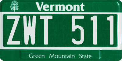 VT license plate ZWT511