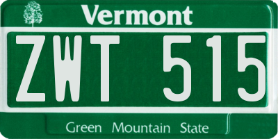 VT license plate ZWT515