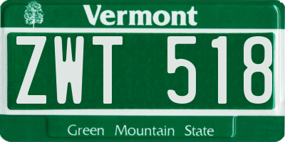 VT license plate ZWT518