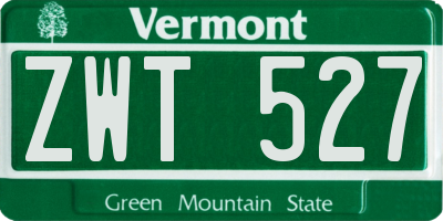 VT license plate ZWT527