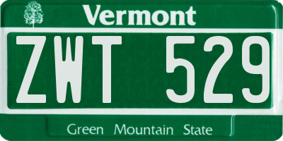 VT license plate ZWT529