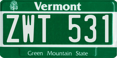 VT license plate ZWT531