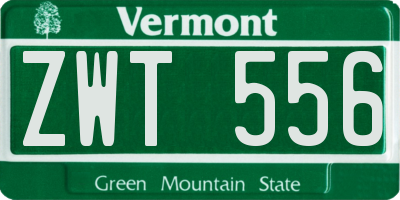 VT license plate ZWT556