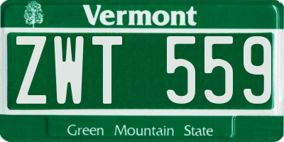 VT license plate ZWT559