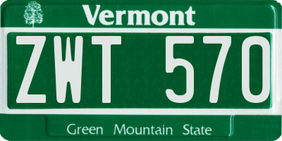 VT license plate ZWT570