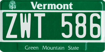 VT license plate ZWT586