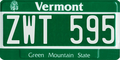 VT license plate ZWT595