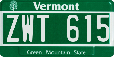 VT license plate ZWT615