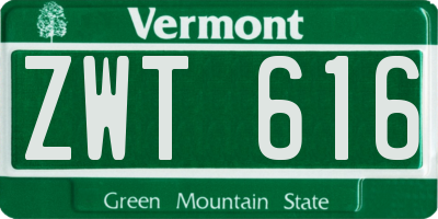 VT license plate ZWT616
