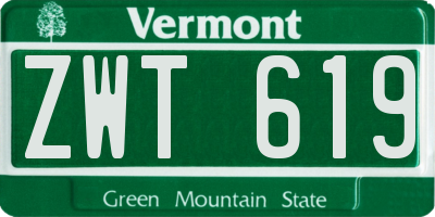 VT license plate ZWT619