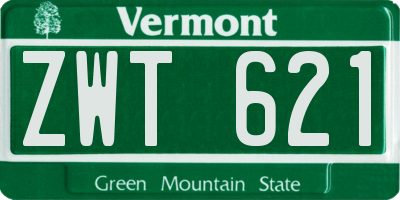 VT license plate ZWT621