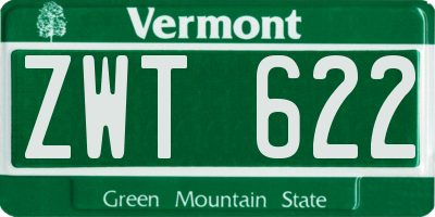 VT license plate ZWT622