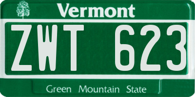 VT license plate ZWT623