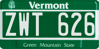 VT license plate ZWT626