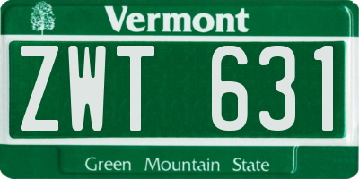 VT license plate ZWT631